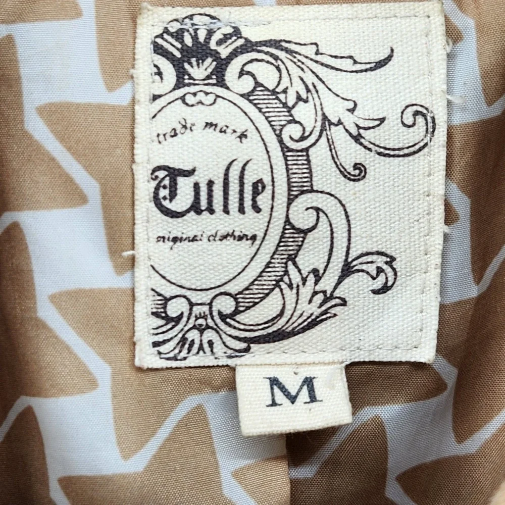 Tulle‎ Womens Medium Camel Tan Wool Blend Toggle Coat Jacket J8044